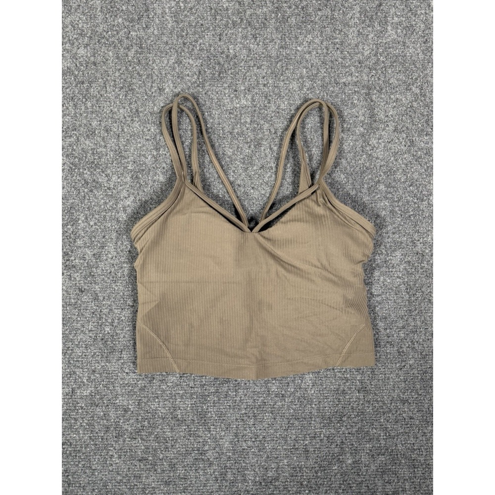 Lululemon Tank Top Womens 2 Nomad Brown Align Ribbed Strappy Cropped Athletic - Picture 1 of 16